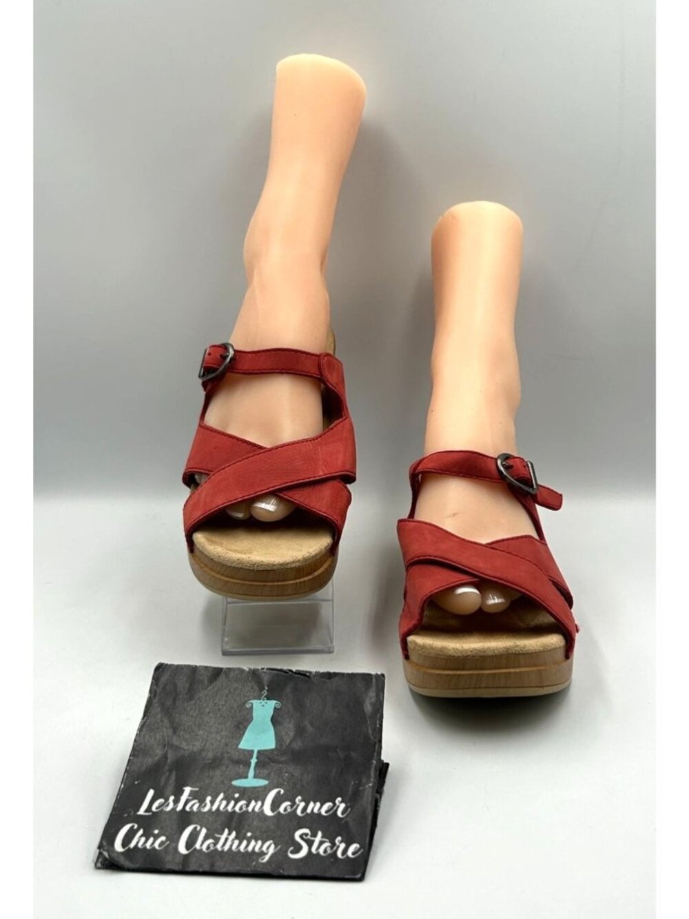 Dansko Women’s Red Nubuck Leather Sela Slip on Sandal Size 10.5 (41) 3505